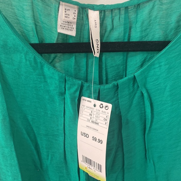 Emerald green dress with pockets by Mango - Picture 3 of 4